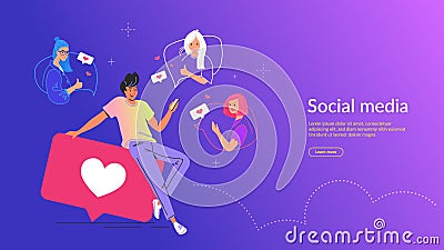 People using social media concept vector illustration Vector Illustration