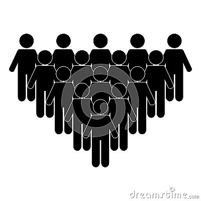 People vector icon. Group of humans sign. Social icon. Leader Stock Photo