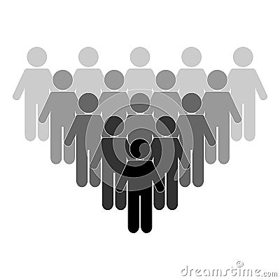 People vector icon. Group of humans sign. Social icon. Leader Stock Photo