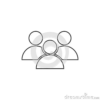 People vector icon in line design on white background Vector Illustration