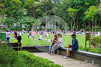 People in Victoria park, Hong kong Editorial Stock Photo