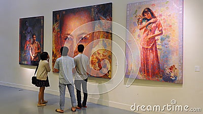 People View Artwork Editorial Stock Photo