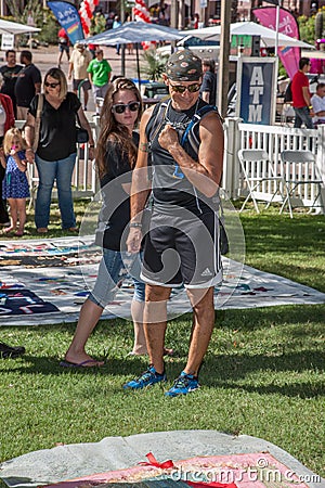 People View Section of AIDS Quilt Editorial Stock Photo