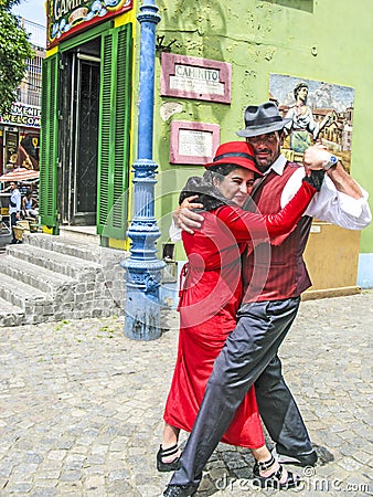 People visit Caminito Street in La Boca Editorial Stock Photo