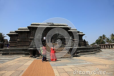 People visit the Chennakeshava temple Editorial Stock Photo