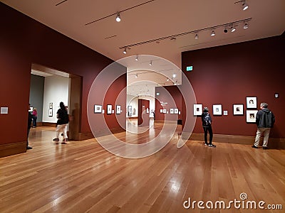 People visit The J.Paul museum in Getty Center USA Editorial Stock Photo