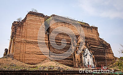 People visit Mingun Pahtodawgyi pagoda in Mandalay, Myanmar Editorial Stock Photo