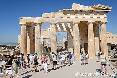 Theater of Dionysos under acropolis on Athens, Greece Editorial Stock Photo