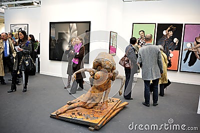 People Visiting Art Gallery Editorial Stock Photo