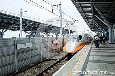 The people wait for Taiwan High Speed Rail tainan Editorial Stock Photo