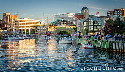 Waterfront Boardwalk, Halifax, Nova Scotia, Canada Editorial Stock Photo