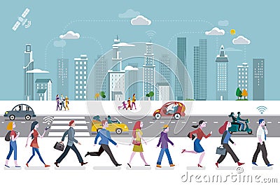 People walking in the city Stock Photo