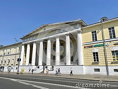 Moscow, Russia, June, 23, 2021. People walking near Russian Medical Academy of Postgraduate Education RMAPO. Former widow`s hous Editorial Stock Photo