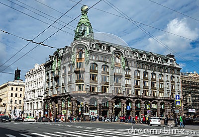 Historical Buildings on Nevsky Prospect, St. Petersburg, Russia. Editorial Stock Photo