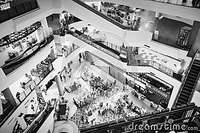 People walking and shopping in Gateway Shopping Mall at Sukhumvit Road Ekamai Bangkok Thailand Editorial Stock Photo