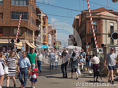PEOPLE WALKING ON A STREET Editorial Stock Photo
