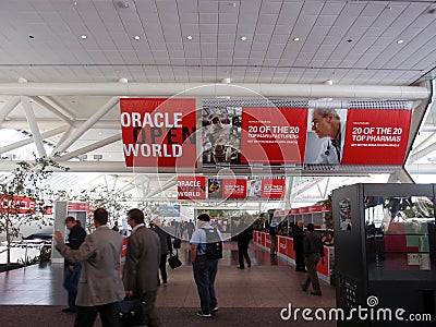 People walking though Oracle Open World Convention Editorial Stock Photo