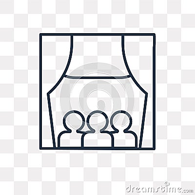 People Watching a Movie vector icon isolated on transparent back Vector Illustration