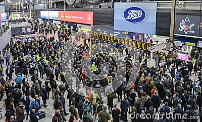 People at Waterloo train station Editorial Stock Photo