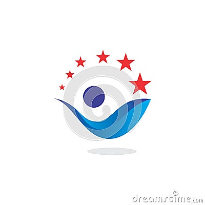 people wave star abstract logo icon Vector Illustration