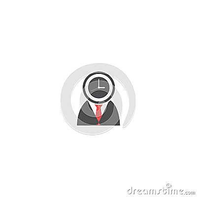 People wear suit and clock logo design. symbol dan icon vector template Vector Illustration