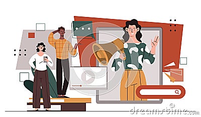 People with website vector concept Vector Illustration