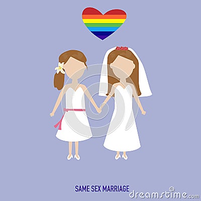 People in the wedding suit in same sex marriage event.illustrator EPS10. Vector Illustration