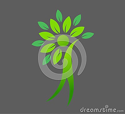 People wellness logo health care fitness eco friendly green people agriculture success vector symbol icon Stock Photo