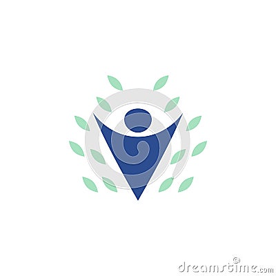 Illustration of people wellness logo icon design template Vector Illustration