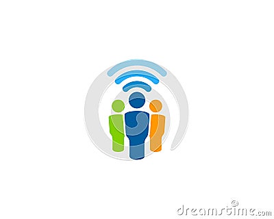 People Wifi Icon Logo Design Element Vector Illustration