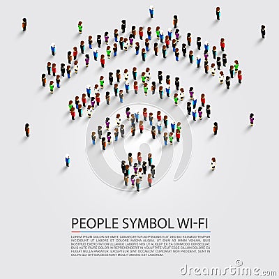 People wifi sign. Vector Illustration