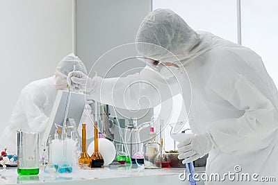 People working in a chemistry lab Stock Photo