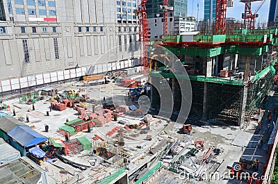 People working on Construction Site at Bangkok Thailand Editorial Stock Photo