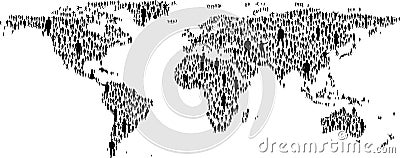 People World Map Vector Illustration