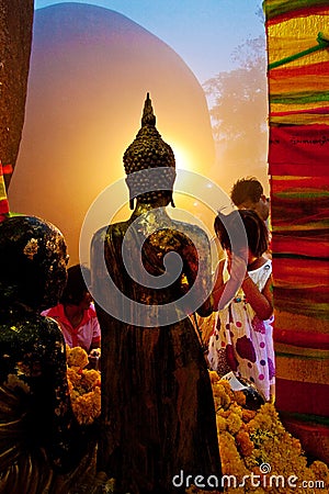 People worship Buddha Editorial Stock Photo