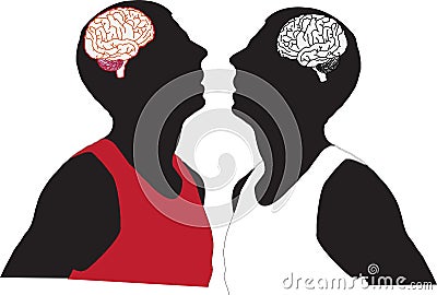 Peoples and Brain Vector Illustration