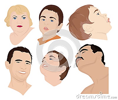 Peoples faces Vector Illustration