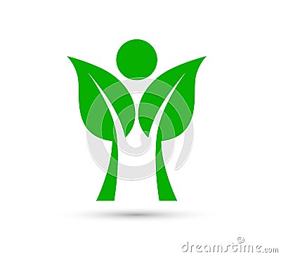 Peoples family together green Tree care Logo Design. Business, health. Stock Photo