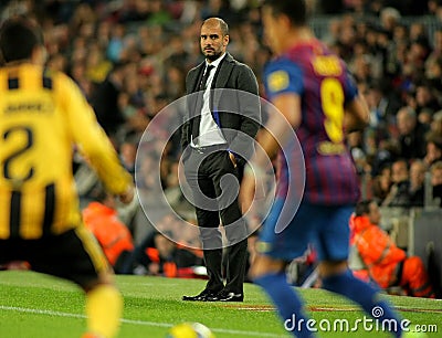 Pep Guardiola FC Barcelona coach Editorial Stock Photo