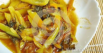 Peperoni in agrodolceal forno Stock Photo