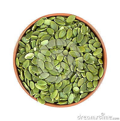 Pepitas in a small bowl Stock Photo