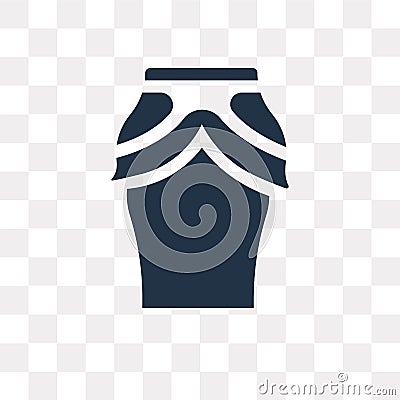 Peplum Skirt vector icon isolated on transparent background, Pep Vector Illustration