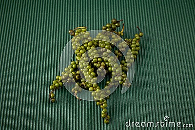 pepper With corrugated green paper Stock Photo