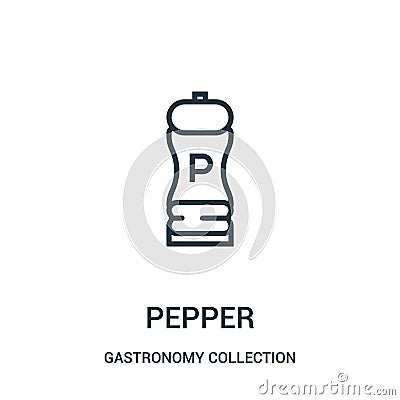 pepper icon vector from gastronomy collection collection. Thin line pepper outline icon vector illustration Vector Illustration