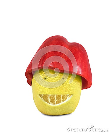 Pepper lemon smile Stock Photo