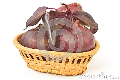 Pepper, onion on a white background Stock Photo