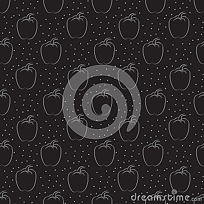 Pepper. Pattern with dots on a dark background Vector Illustration