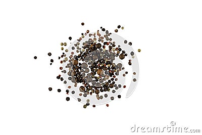 Pepper placer on a white background. Pepper collection. Macro. Isolated. Stock Photo
