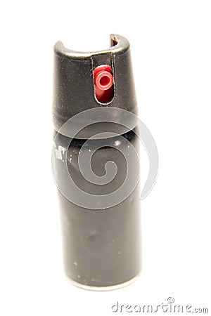Pepper spray isolated on white Stock Photo