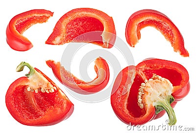 Pepper vegetable set on white Stock Photo